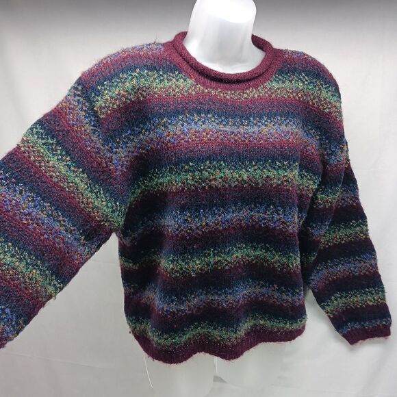 VNTG Lise J. Mohair Wool Mix Long Sleeve Pullover Sweater Women's L. Multicolor - Picture 2 of 10
